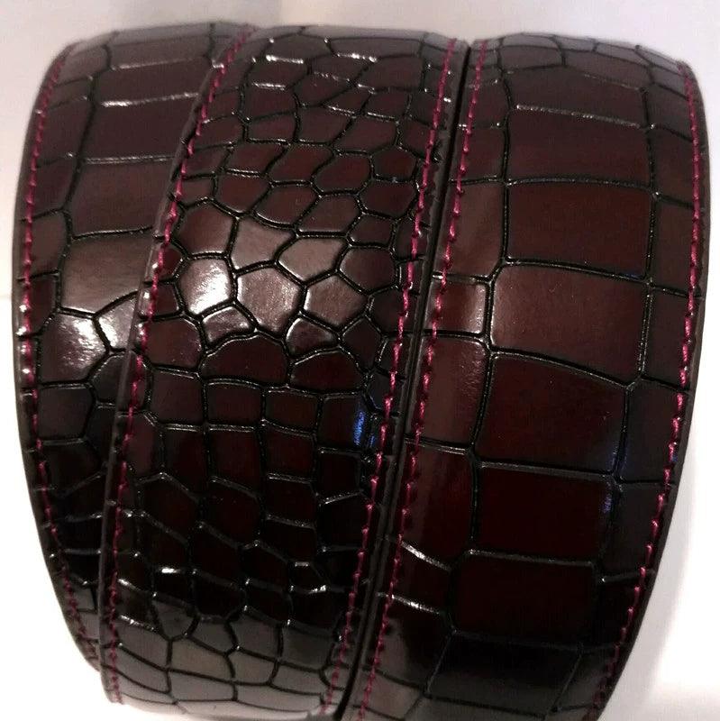 Leopard Sports Car Men's Automatic Buckle Genuine Leather Belt Crocodile Pattern First Layer Cattlehide Leather Fashion Youth Belt Business Belt Men