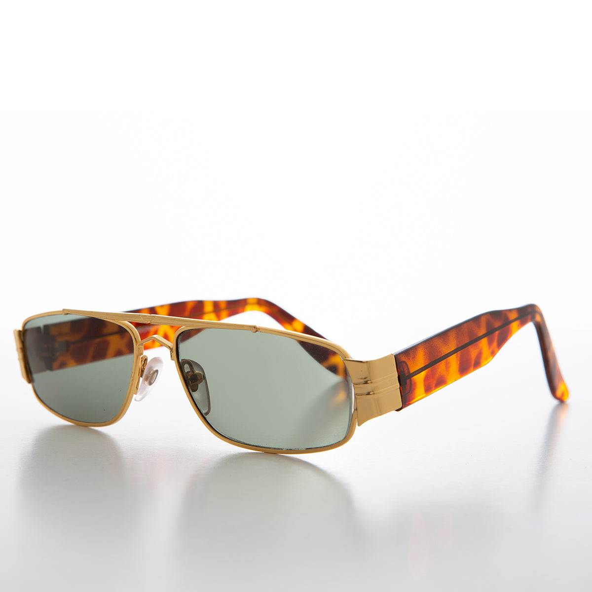 Retro Gold Rectangular Aviator Sunglass  - Wagner