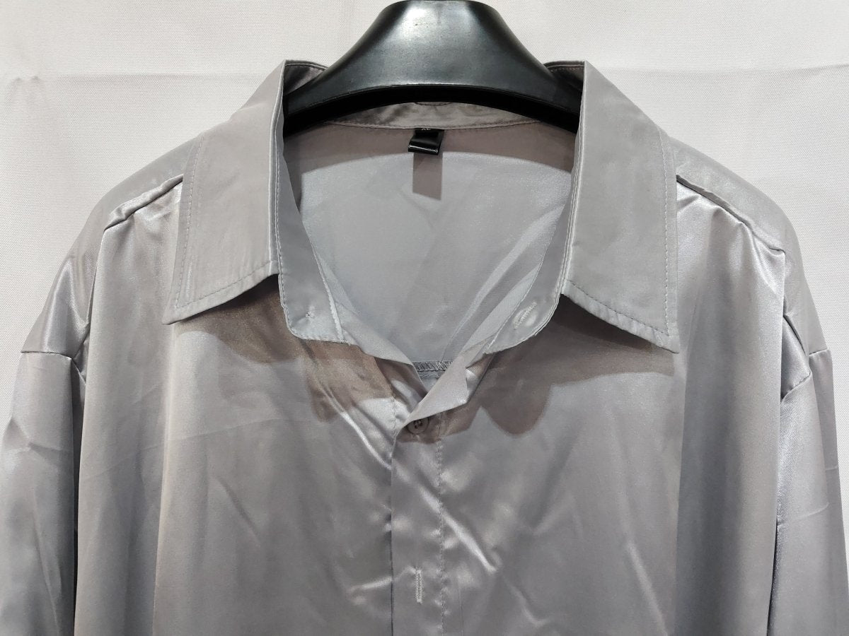 Mens Black Satin Dress Shirts