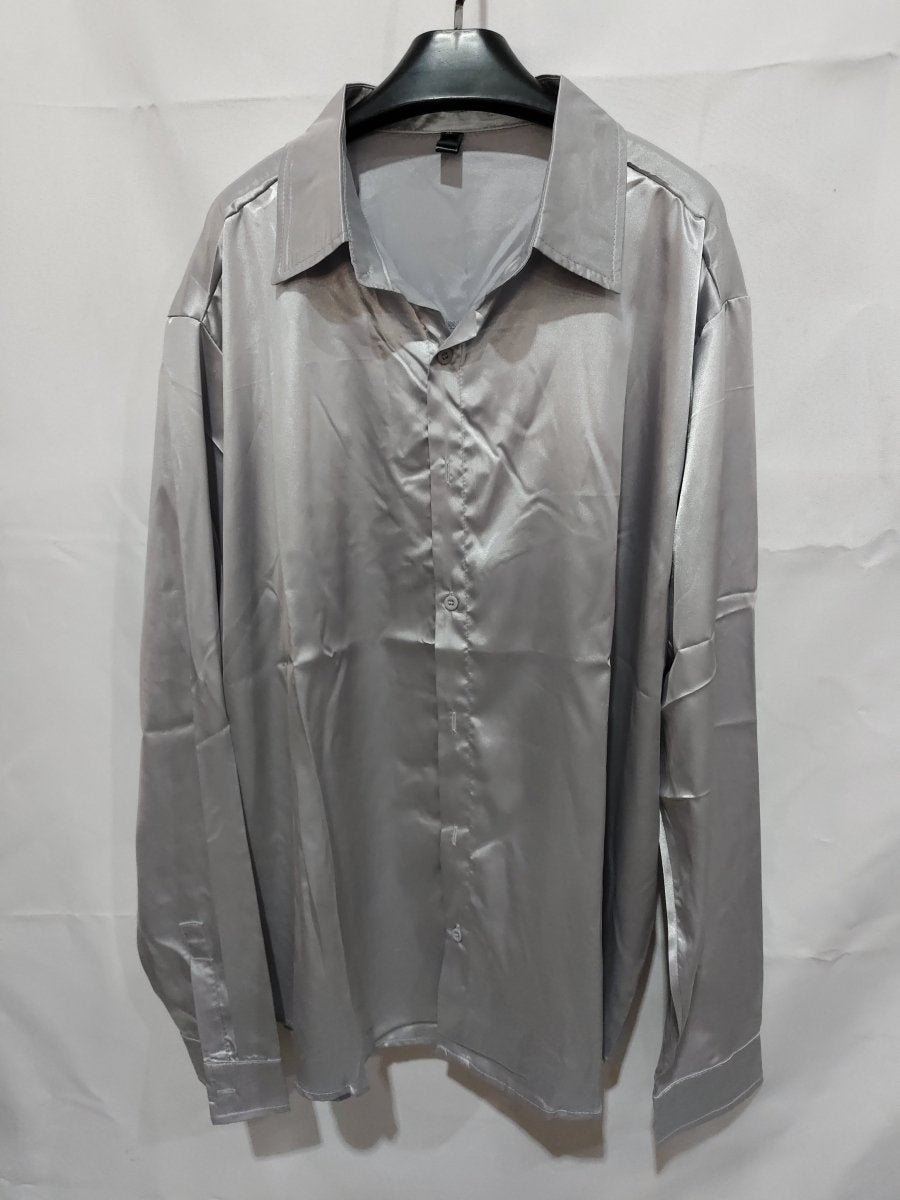 Mens Black Satin Dress Shirts