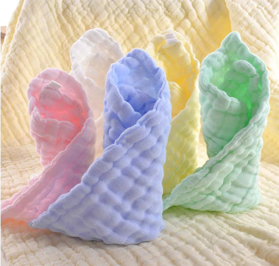 Baby Washcloths - Natural Cotton Baby Wipes - Soft Newborn Face Towel and Washcloth for Sensitive Skin, Registry as Shower, 5 P
