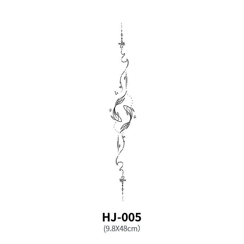 Botanical Spine Tattoo Decal