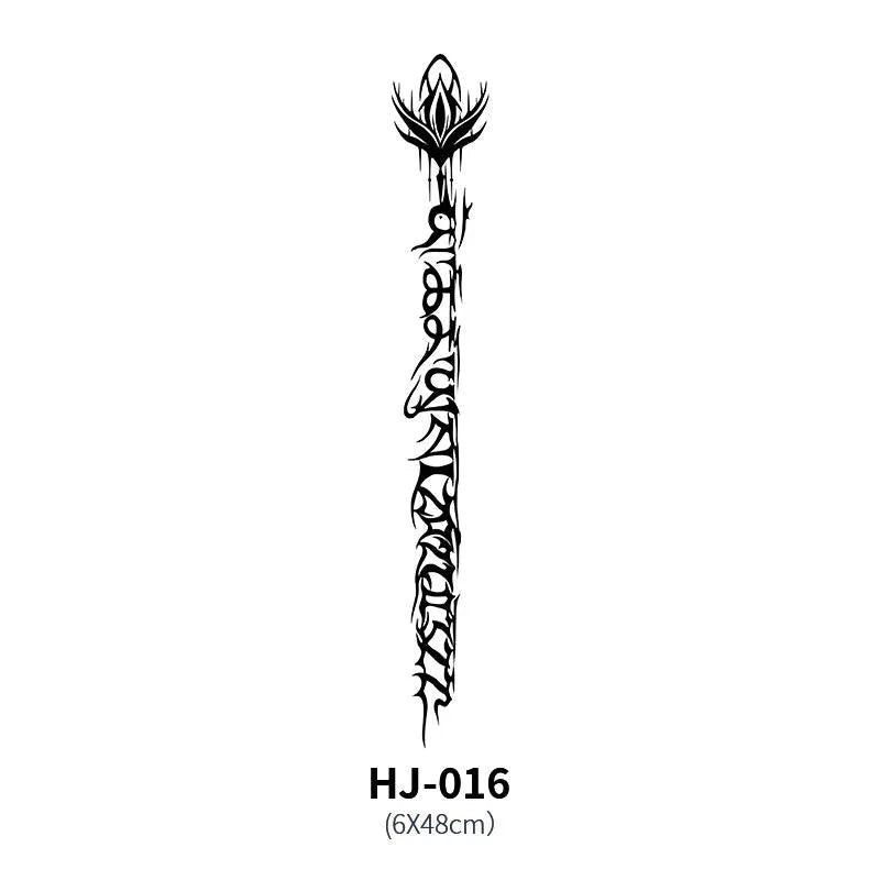 Botanical Spine Tattoo Decal