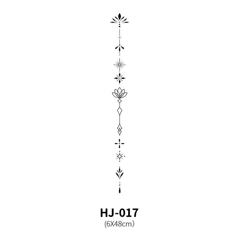 Botanical Spine Tattoo Decal