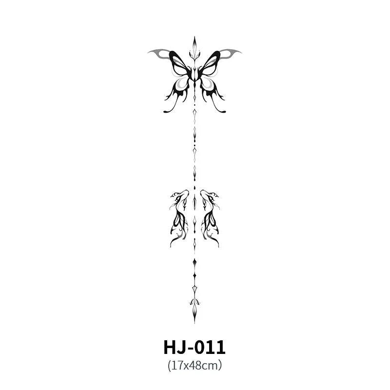 Botanical Spine Tattoo Decal