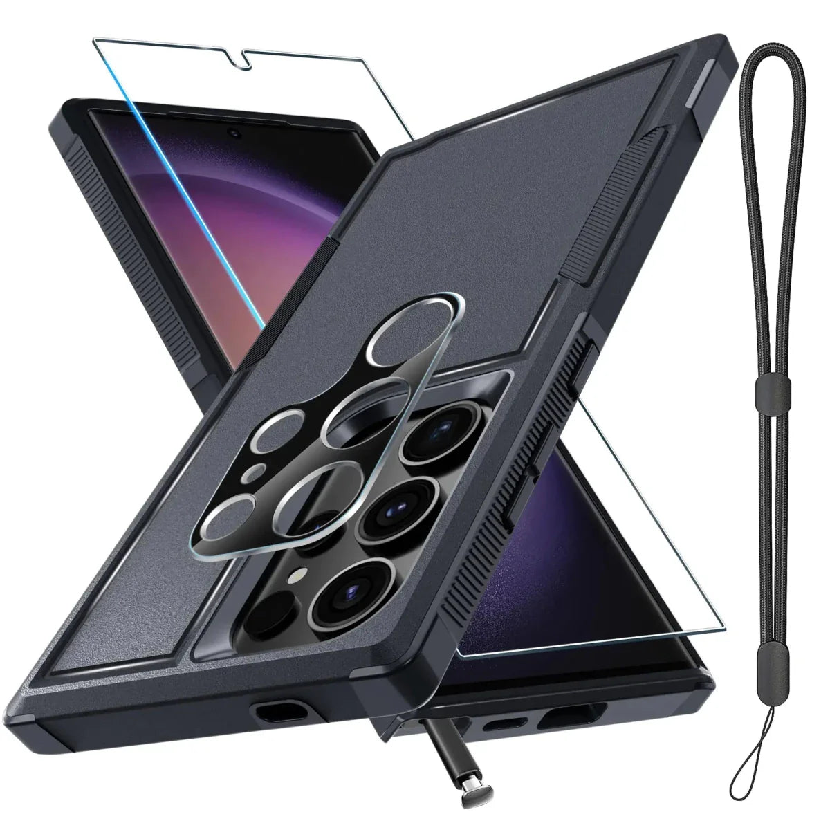 Samsung S25 Ultra Armored Defense Case with Screen & Lens Cover