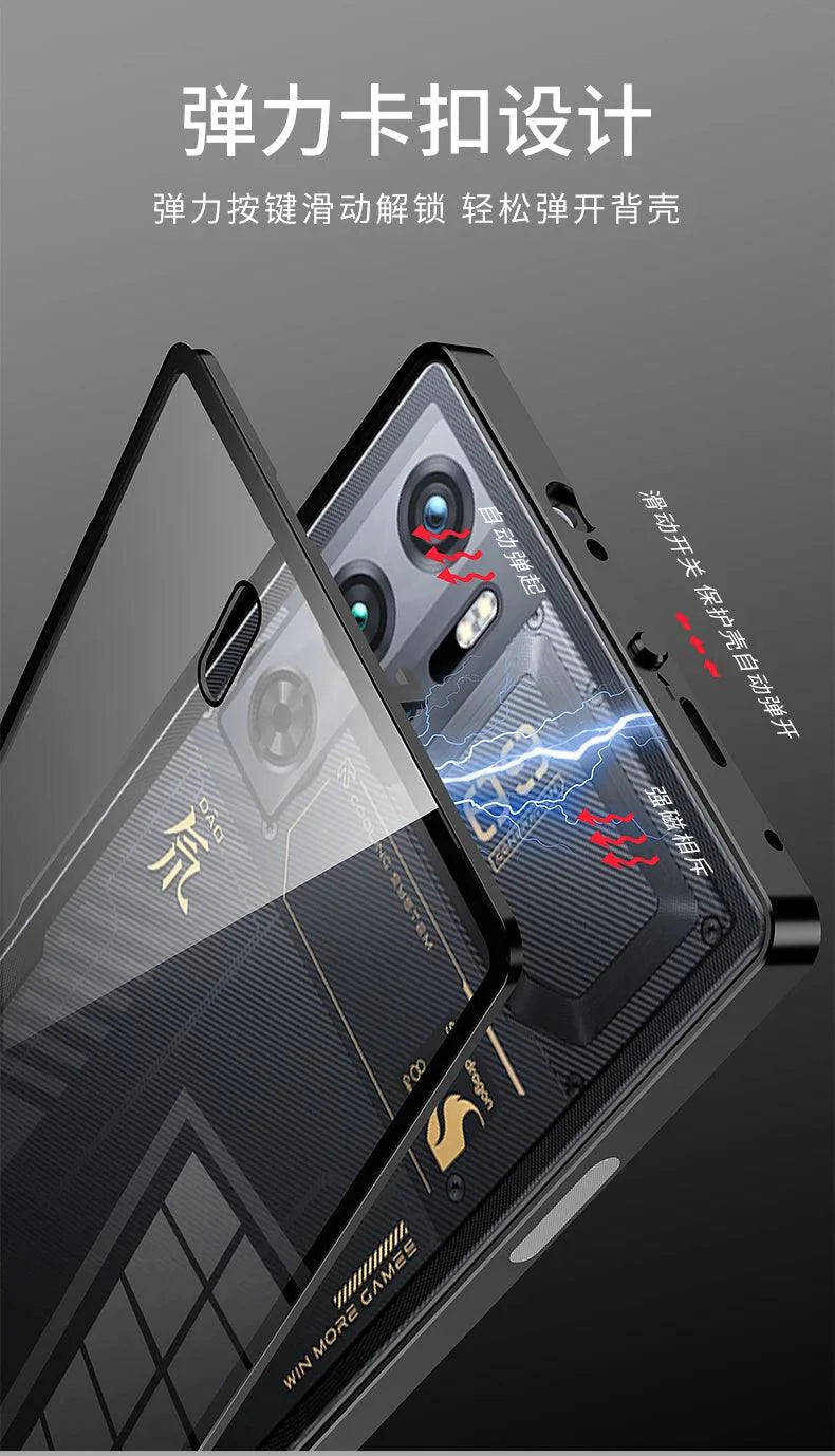 Case For Red Magic 9S Pro Case Transparent Phone Acrylic Back Cover For Nubia RedMagic 9S Pro Plus Aluminium Alloy Metal Frame