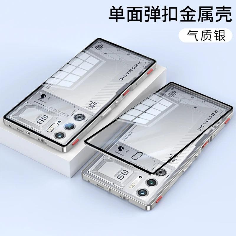 Case For Red Magic 9S Pro Case Transparent Phone Acrylic Back Cover For Nubia RedMagic 9S Pro Plus Aluminium Alloy Metal Frame