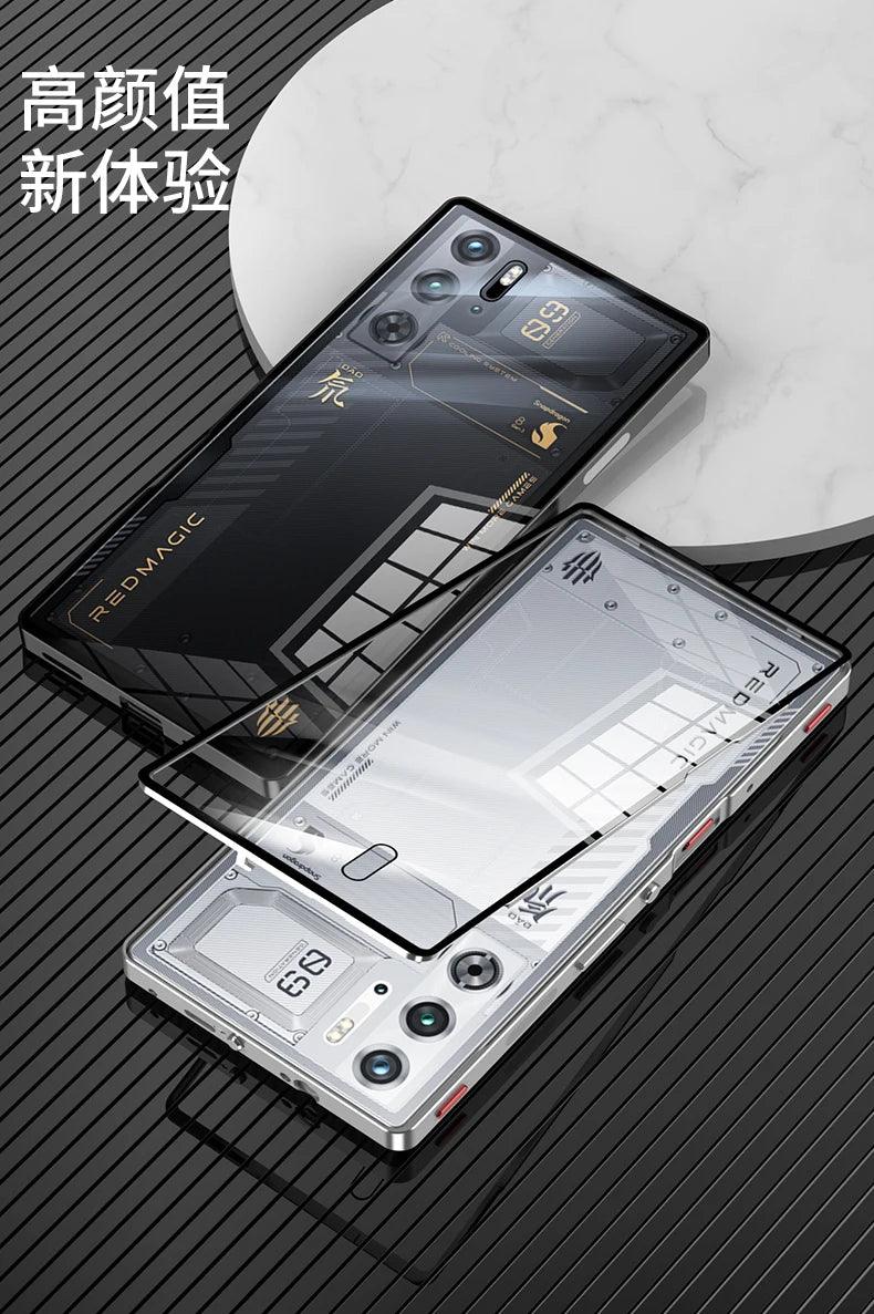 Case For Red Magic 9S Pro Case Transparent Phone Acrylic Back Cover For Nubia RedMagic 9S Pro Plus Aluminium Alloy Metal Frame
