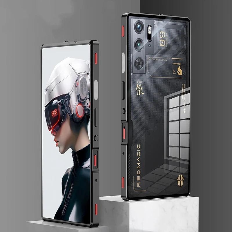 Case For Red Magic 9S Pro Case Transparent Phone Acrylic Back Cover For Nubia RedMagic 9S Pro Plus Aluminium Alloy Metal Frame
