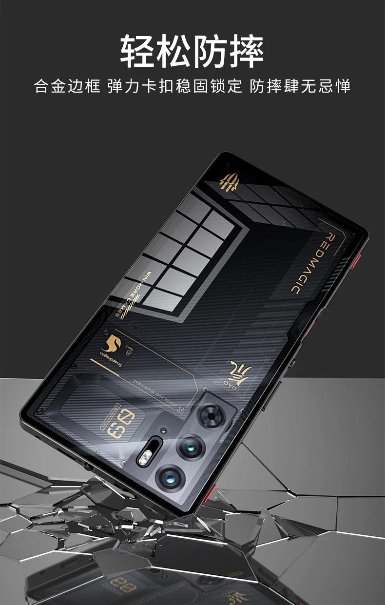 Case For Red Magic 9S Pro Case Transparent Phone Acrylic Back Cover For Nubia RedMagic 9S Pro Plus Aluminium Alloy Metal Frame