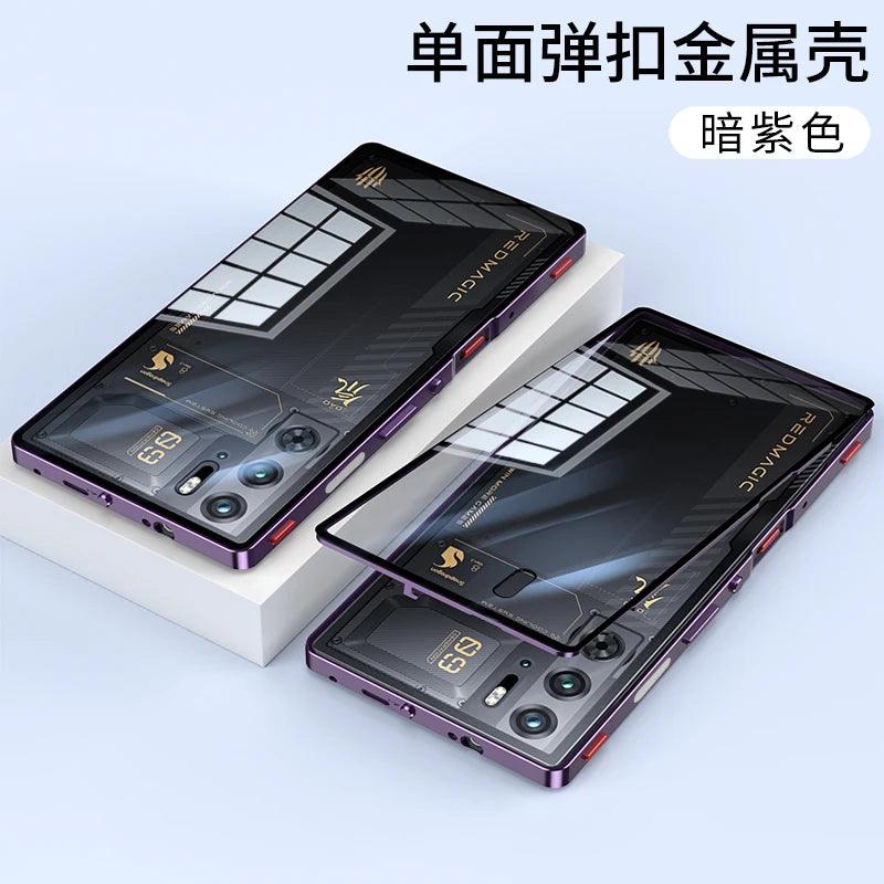 Case For Red Magic 9S Pro Case Transparent Phone Acrylic Back Cover For Nubia RedMagic 9S Pro Plus Aluminium Alloy Metal Frame