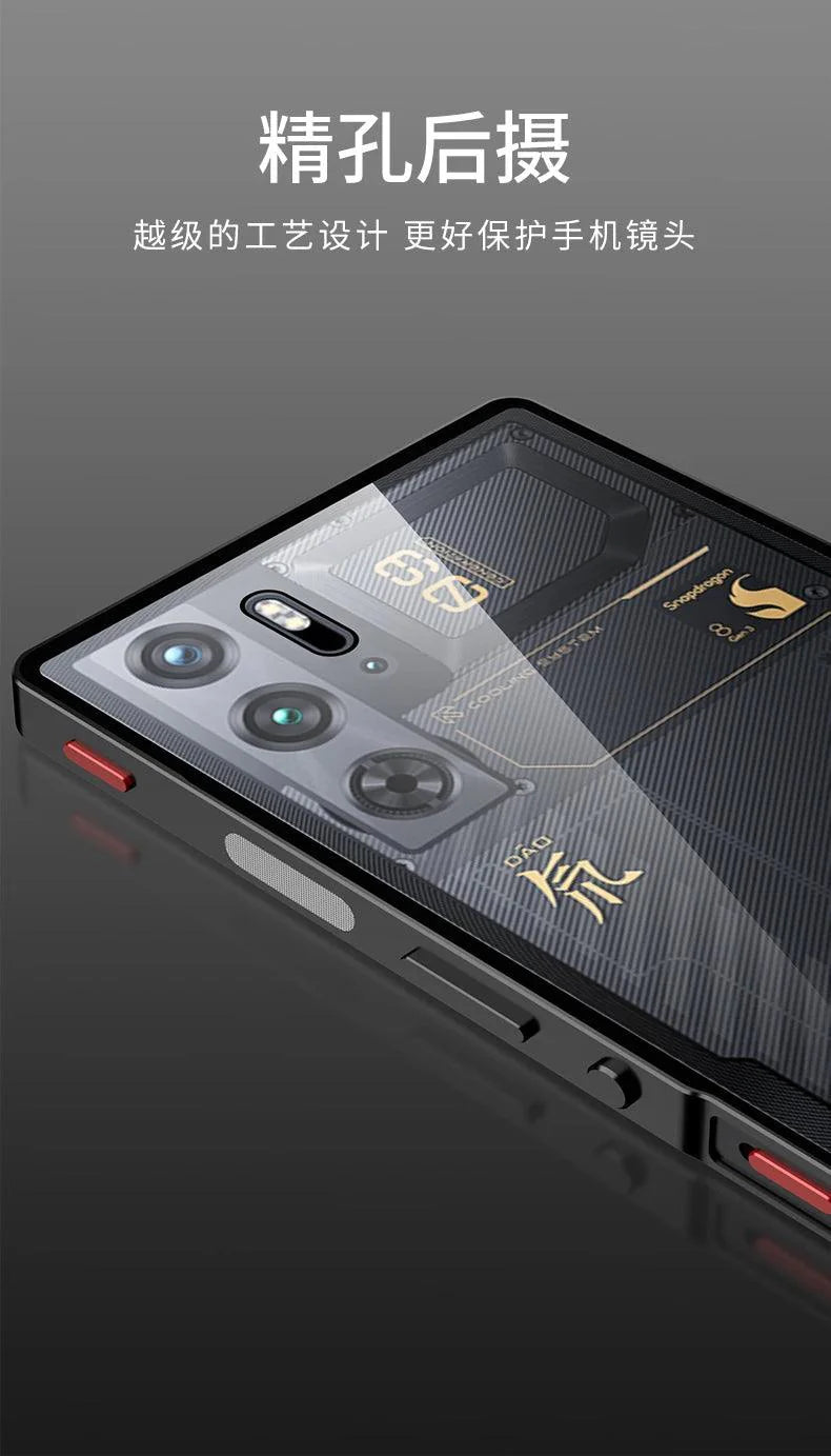 Case For Red Magic 9S Pro Case Transparent Phone Acrylic Back Cover For Nubia RedMagic 9S Pro Plus Aluminium Alloy Metal Frame