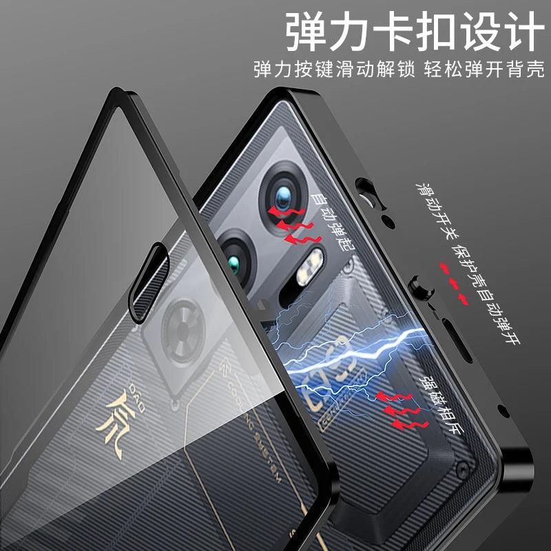 Case For Red Magic 9S Pro Case Transparent Phone Acrylic Back Cover For Nubia RedMagic 9S Pro Plus Aluminium Alloy Metal Frame