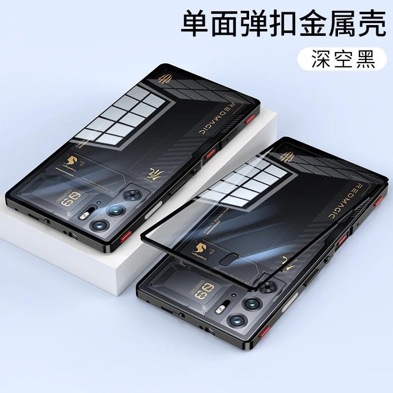 Case For Red Magic 9S Pro Case Transparent Phone Acrylic Back Cover For Nubia RedMagic 9S Pro Plus Aluminium Alloy Metal Frame