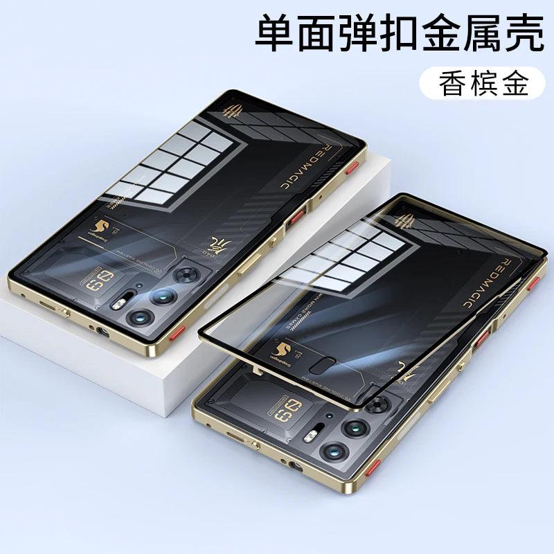 Case For Red Magic 9S Pro Case Transparent Phone Acrylic Back Cover For Nubia RedMagic 9S Pro Plus Aluminium Alloy Metal Frame