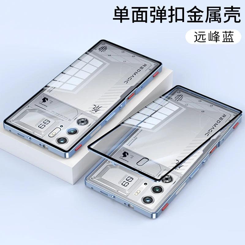 Case For Red Magic 9S Pro Case Transparent Phone Acrylic Back Cover For Nubia RedMagic 9S Pro Plus Aluminium Alloy Metal Frame