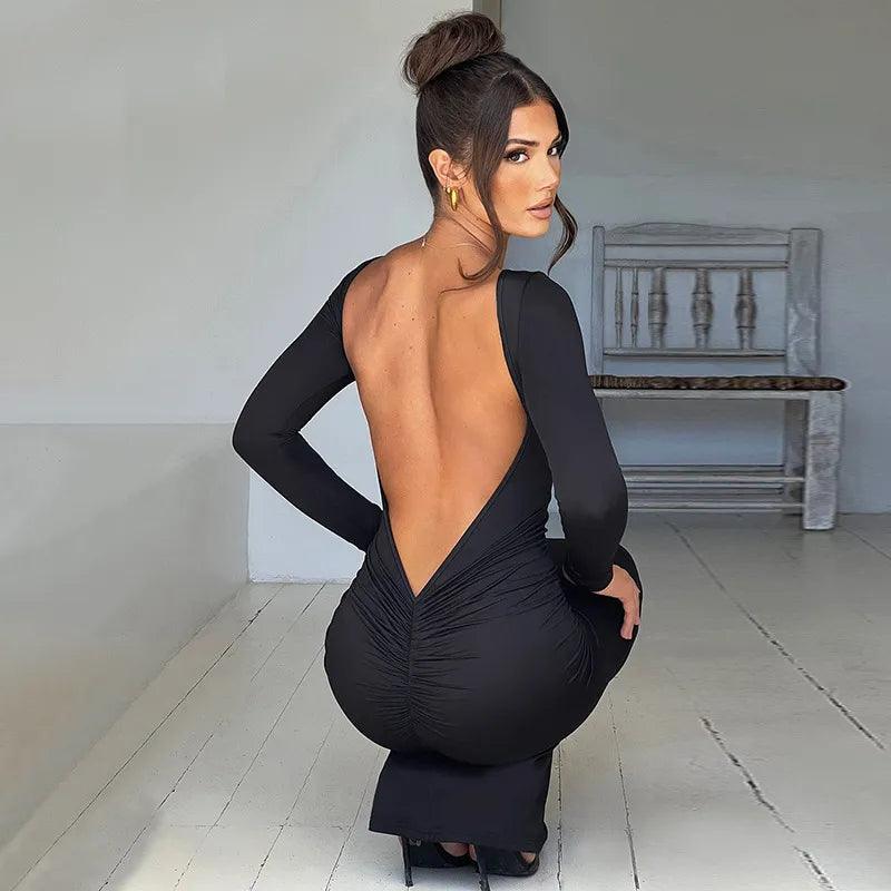 Chic Backless Silk Dress