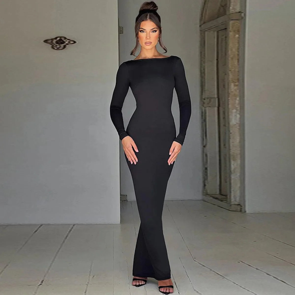 Chic Backless Silk Dress