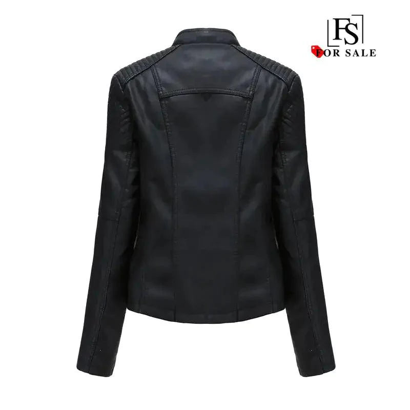Chic Feminine Leather Coat
