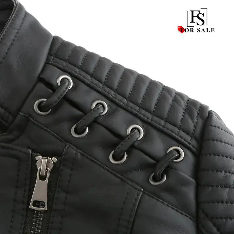 Chic Feminine Leather Coat