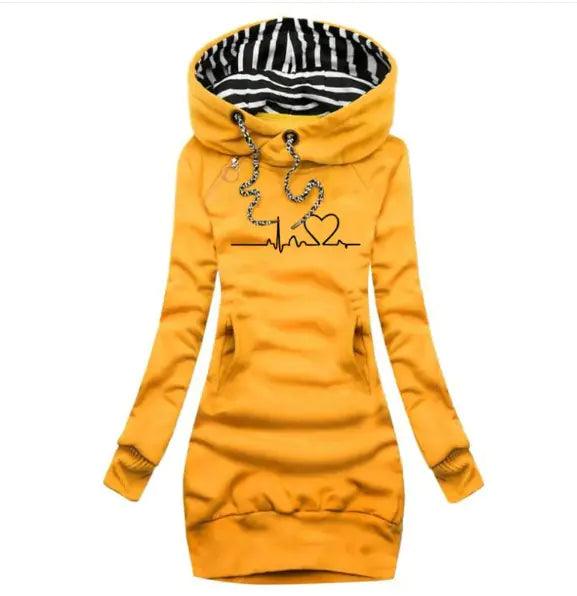 Chic Hooded Sweatshirt Dress