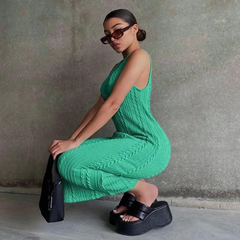 Chic Knitted Tank Sweater Dress