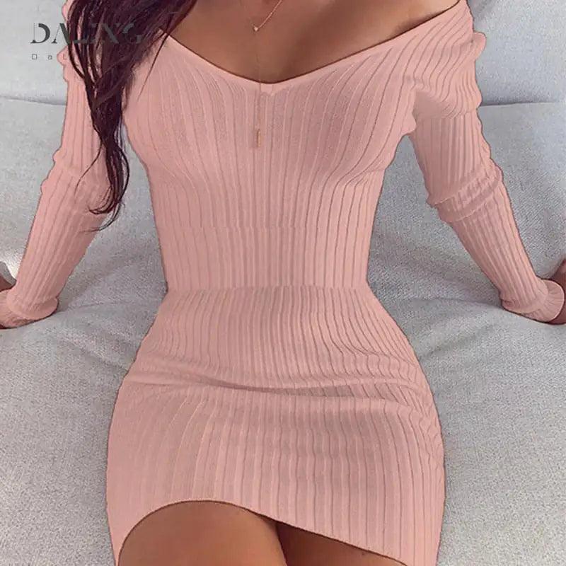 Chic Off-Shoulder Knit Dresses