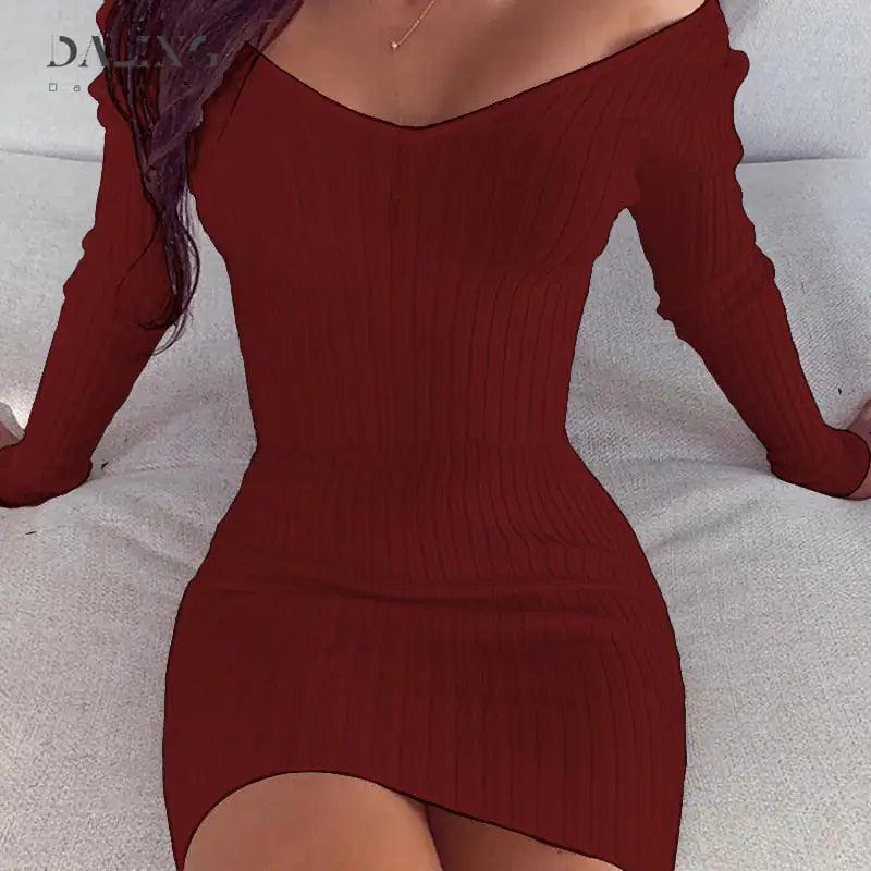 Chic Off-Shoulder Knit Dresses