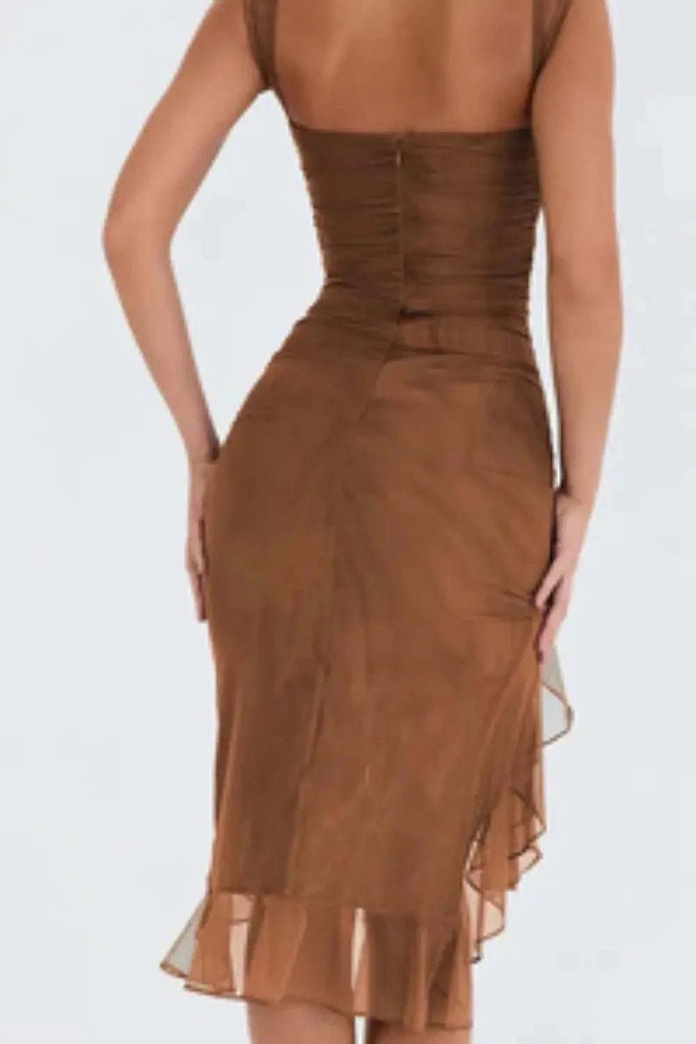 Chic Ruffled Elegance Midi Dress