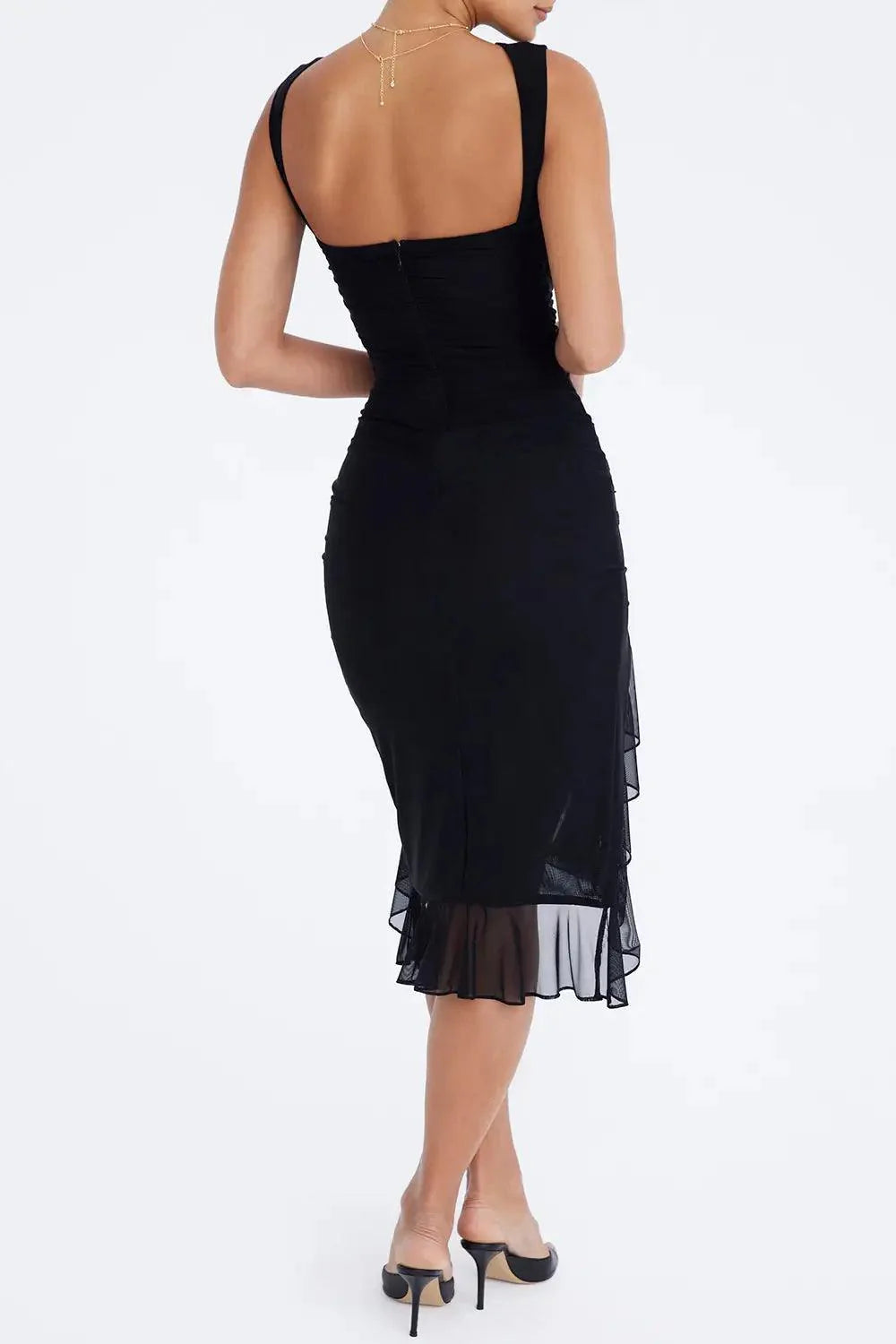 Chic Ruffled Elegance Midi Dress