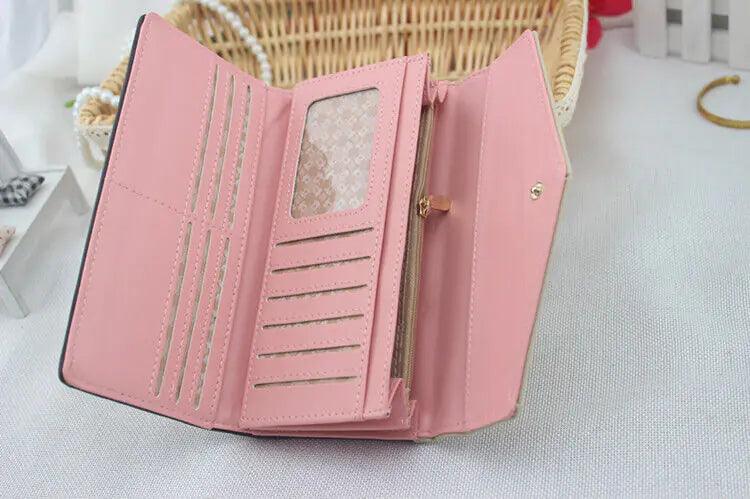Chic Women's Leather Clutch Wallet & Card Holder