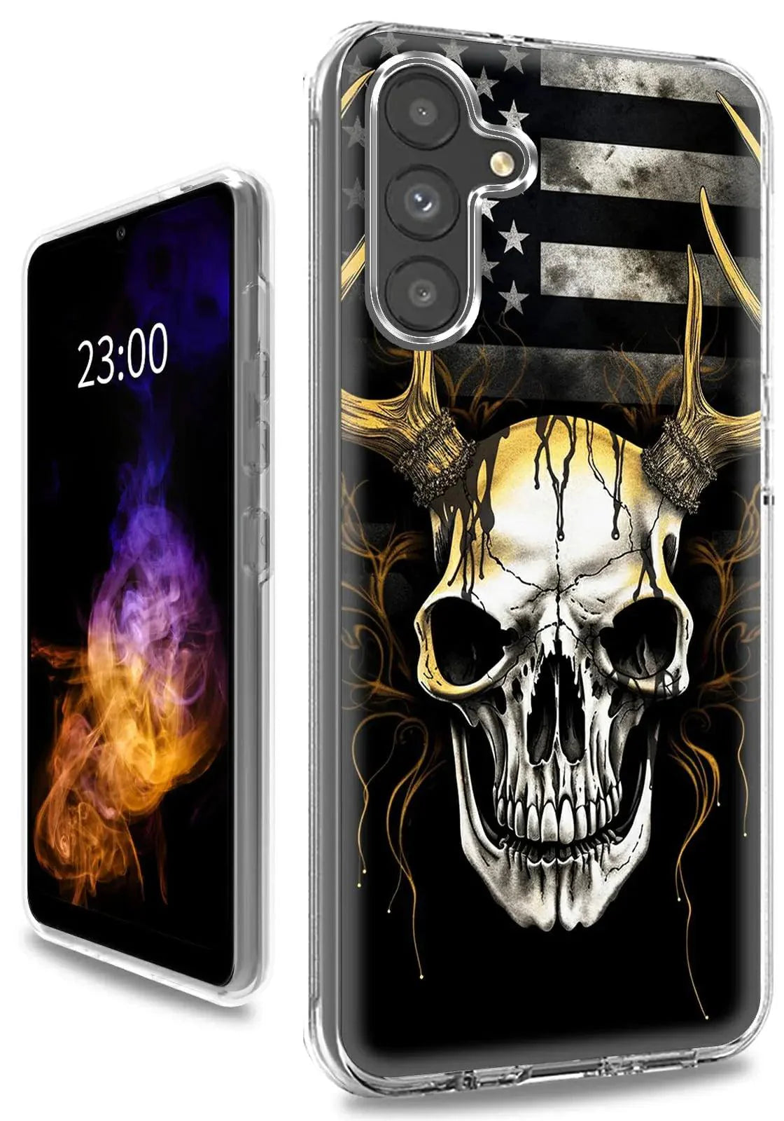 ClearView DualGuard Case for Samsung A13 5G - American Flag Skull