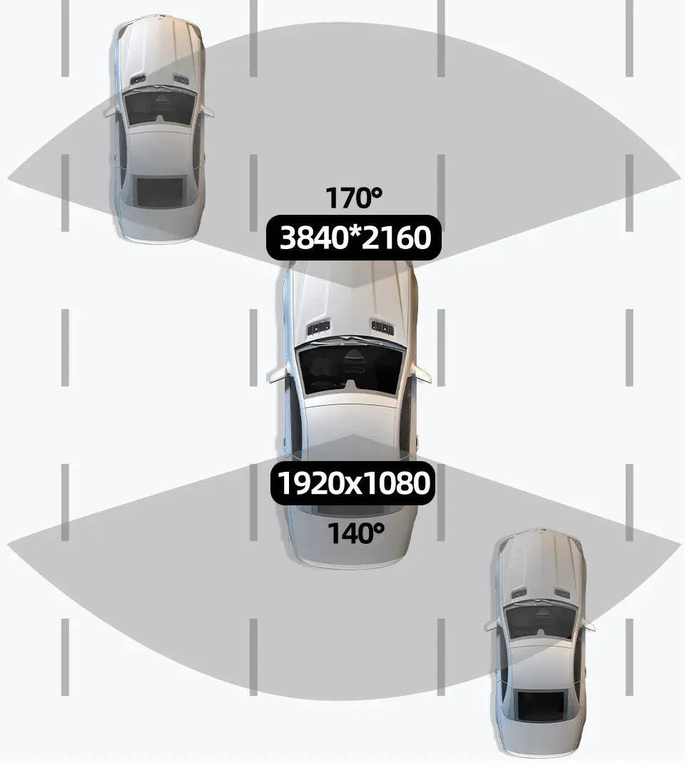 4K Dual Lens Dashboard Cam with Night Vision & GPS - Built-in Wi-Fi & Parking Mode