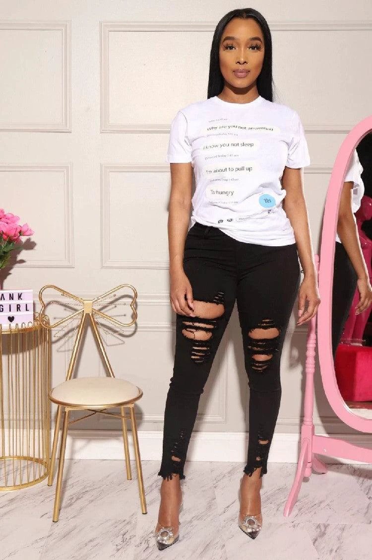 Denim Pencil Pants Slim Long Trousers Ripped Hole Stretch Feet Pants Female
