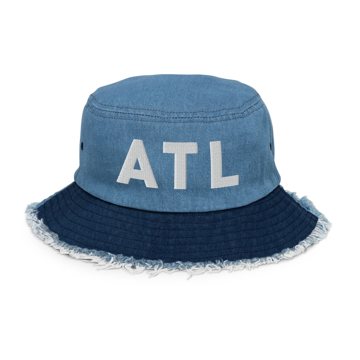 ATL Georgia Distressed Denim Bucket Hat