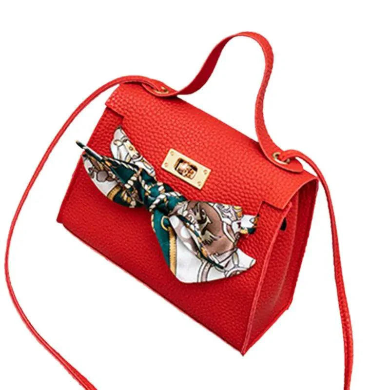 Elegant Leather Handbag & Scarf