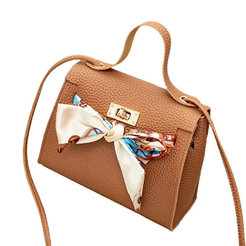 Elegant Leather Handbag & Scarf