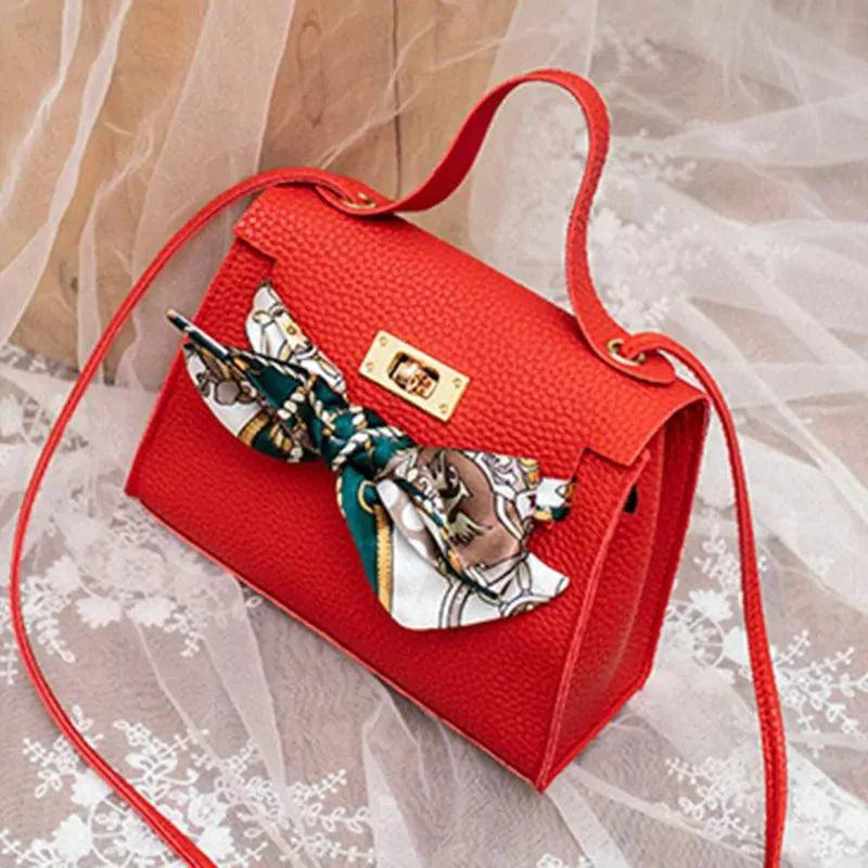 Elegant Leather Handbag & Scarf