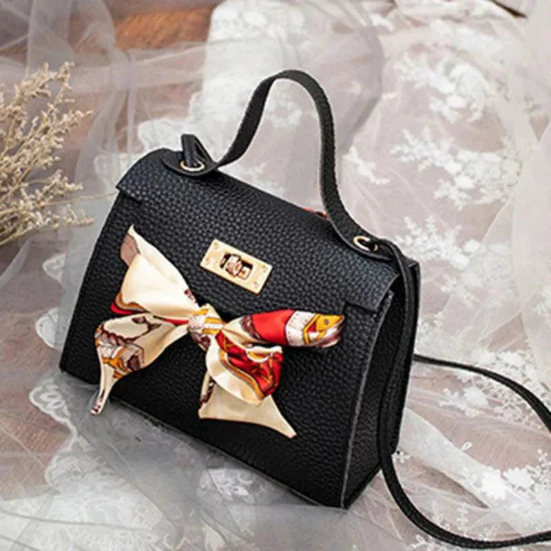 Elegant Leather Handbag & Scarf