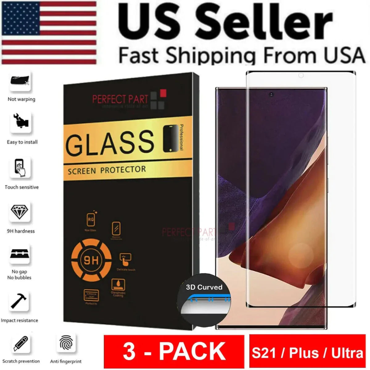 S21 Series 3-Pack Ultra Clear Screen Protectors