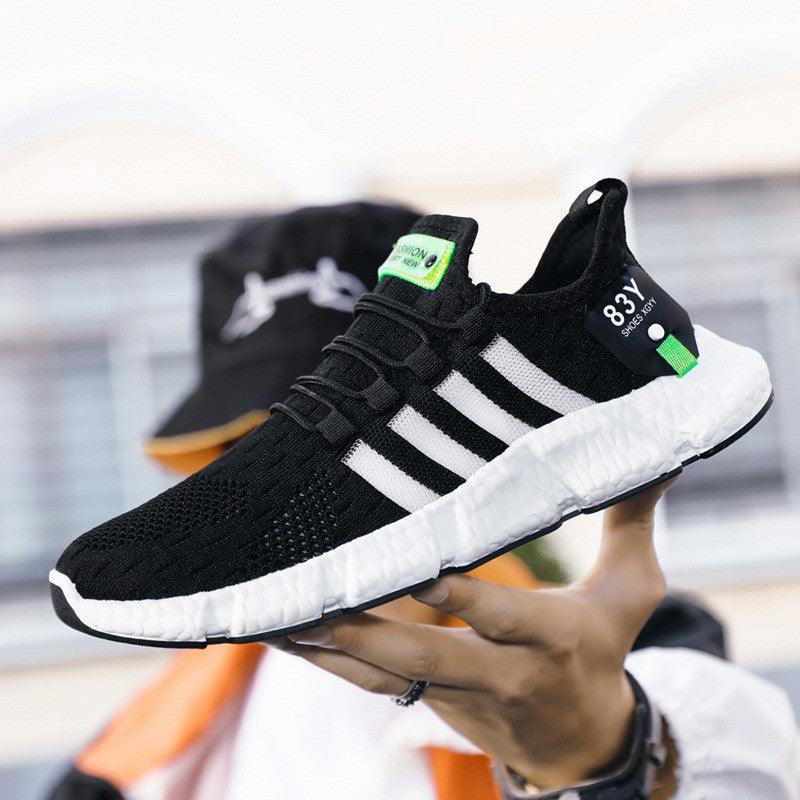Men's Breathable Mesh Sports Shoes with Flying Weave Upper