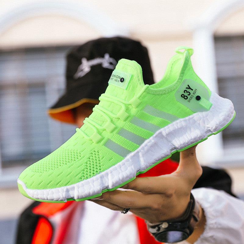 Men's Breathable Mesh Sports Shoes with Flying Weave Upper