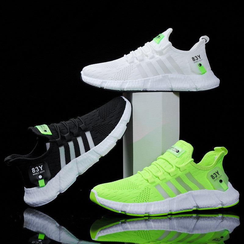 Men's Breathable Mesh Sports Shoes with Flying Weave Upper