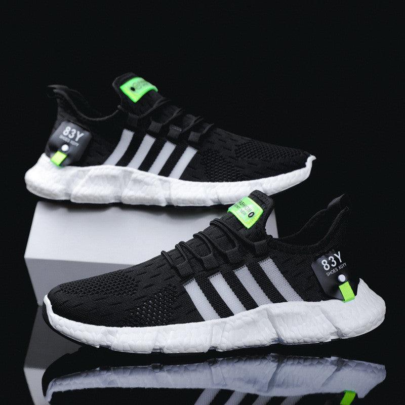 Men's Breathable Mesh Sports Shoes with Flying Weave Upper