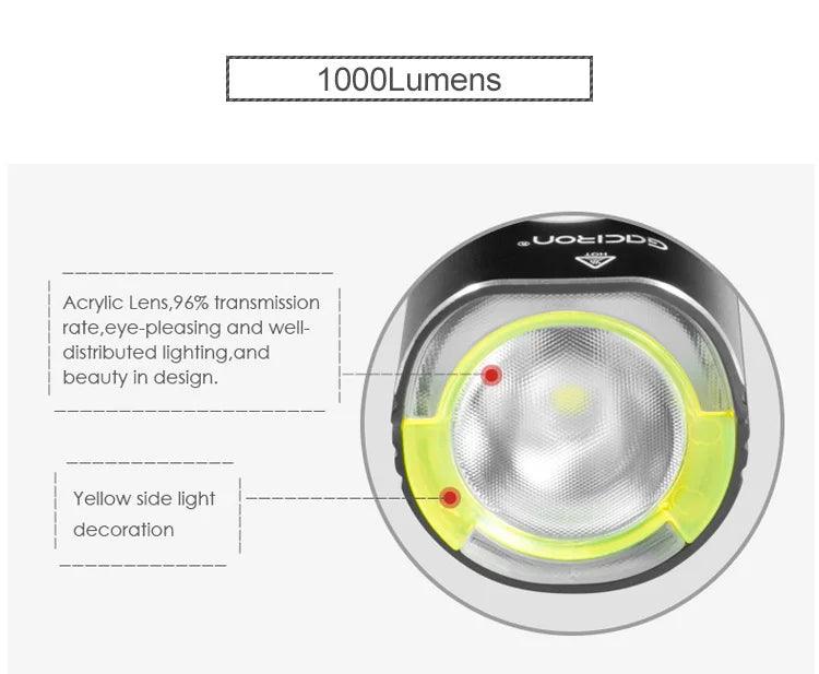 GACIRON 400-1800 Lumens Bicycle Front Light USB Rechargeable Cycling Headlight Flashlight MTB Road Bike Waterproof LED Head Lamp