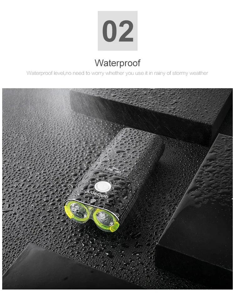 GACIRON 400-1800 Lumens Bicycle Front Light USB Rechargeable Cycling Headlight Flashlight MTB Road Bike Waterproof LED Head Lamp