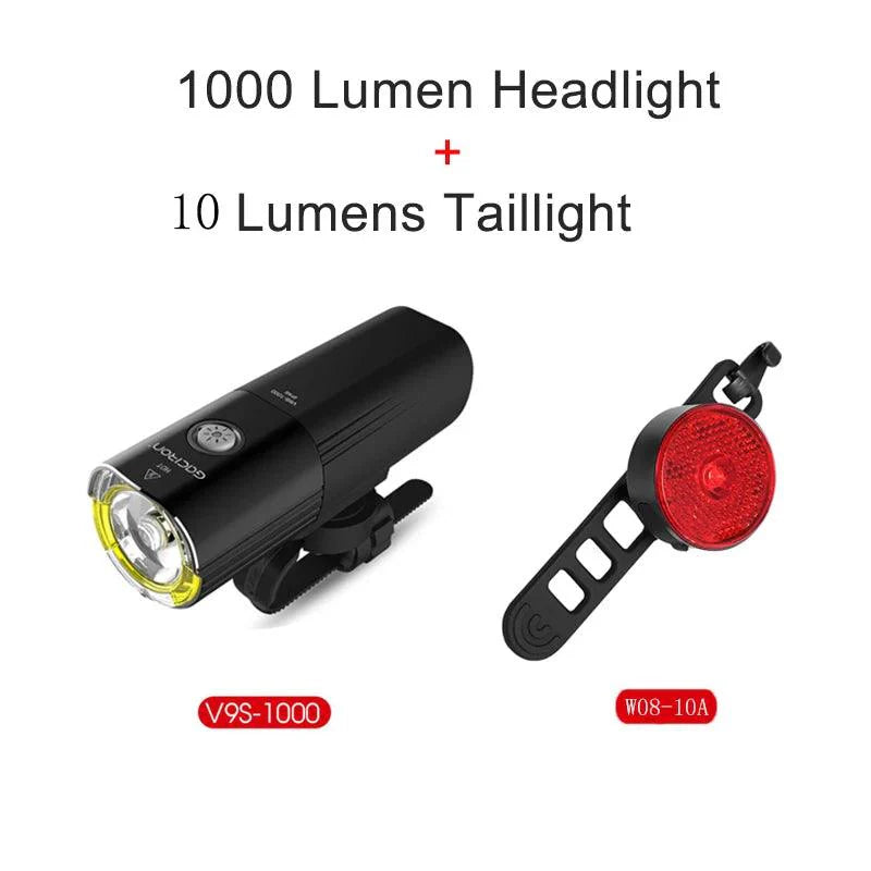 GACIRON 400-1800 Lumens Bicycle Front Light USB Rechargeable Cycling Headlight Flashlight MTB Road Bike Waterproof LED Head Lamp