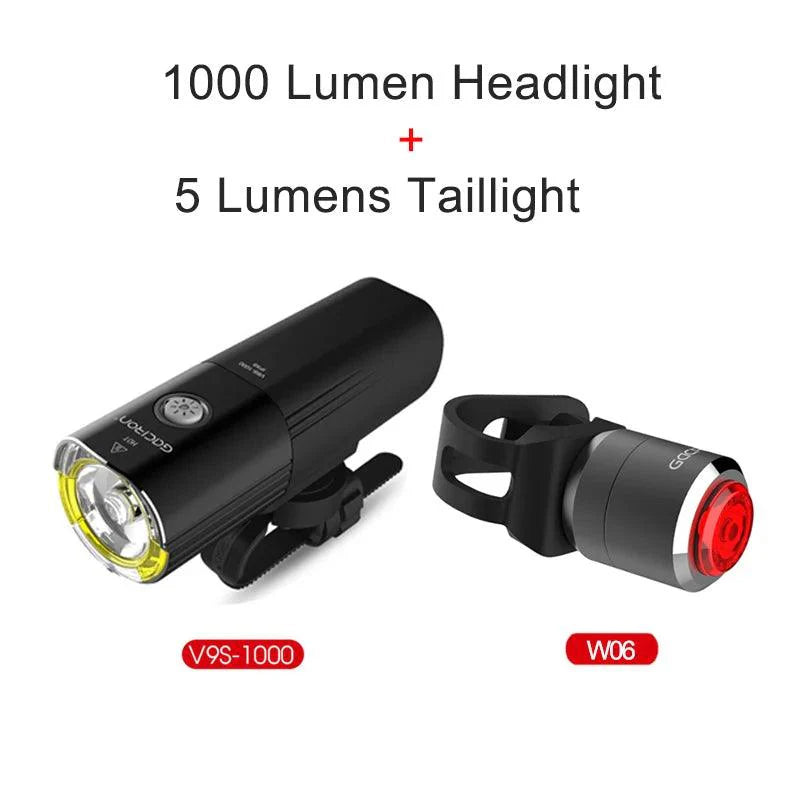 GACIRON 400-1800 Lumens Bicycle Front Light USB Rechargeable Cycling Headlight Flashlight MTB Road Bike Waterproof LED Head Lamp