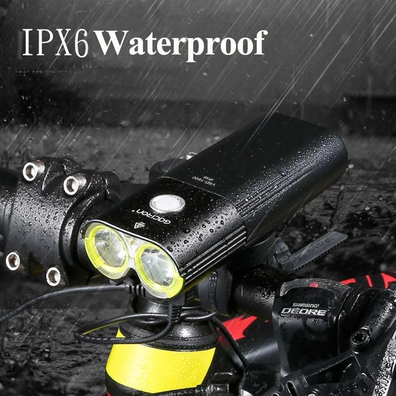 GACIRON 400-1800 Lumens Bicycle Front Light USB Rechargeable Cycling Headlight Flashlight MTB Road Bike Waterproof LED Head Lamp